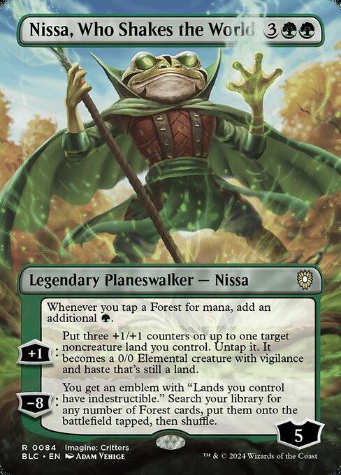 Nissa, Who Shakes the World — art by Adam Vehige