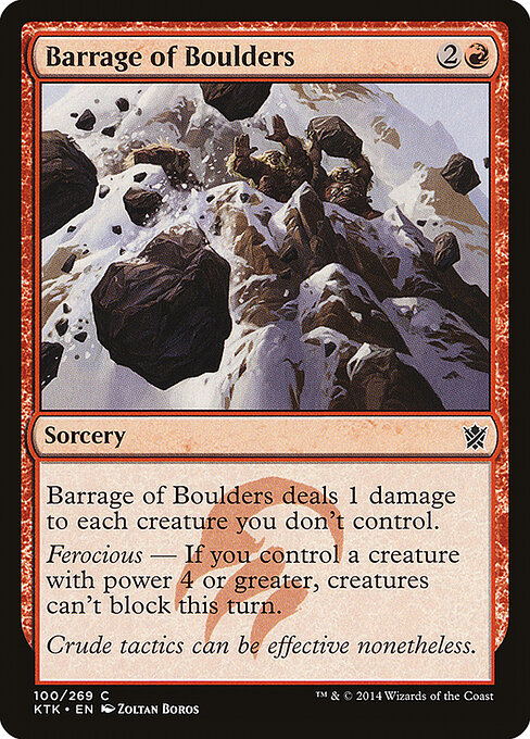 Barrage of Boulders — art by Zoltan Boros