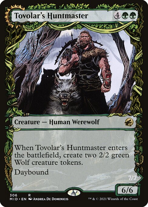 Tovolar's Huntmaster // Tovolar's Packleader — art by Andrea De Dominicis