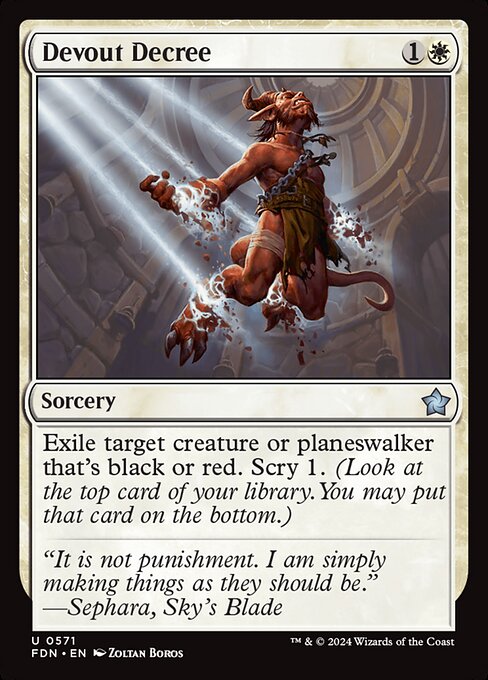 Devout Decree — art by Zoltan Boros