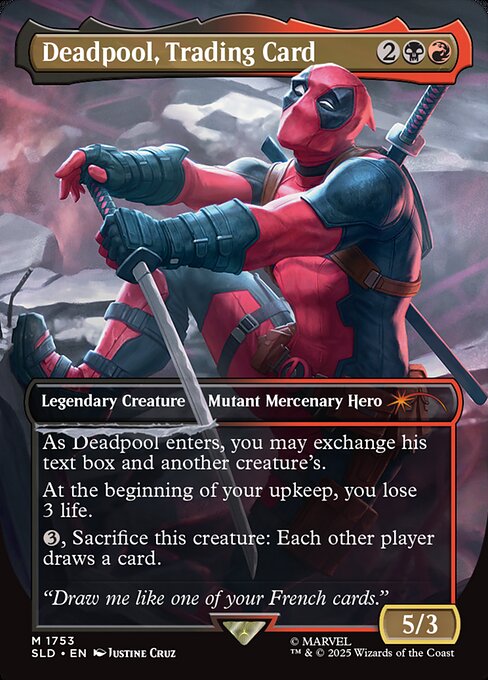 Deadpool, Trading Card — art by Justine Cruz