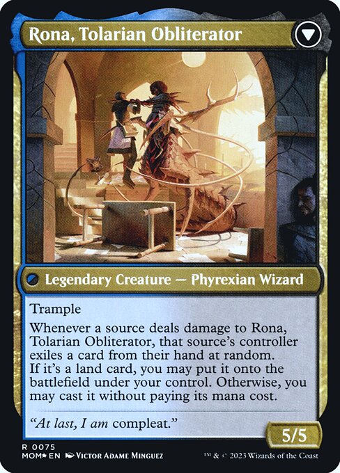 Rona, Herald of Invasion // Rona, Tolarian Obliterator — art by Victor Adame Minguez