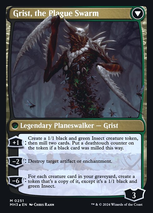 Grist, Voracious Larva // Grist, the Plague Swarm — art by Chris Rahn