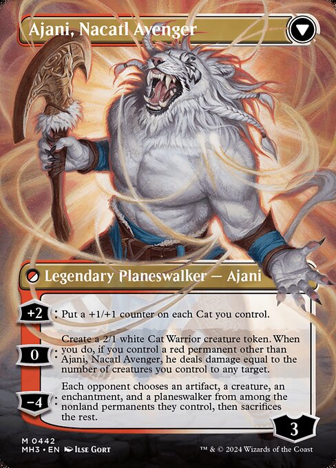 Ajani, Nacatl Pariah // Ajani, Nacatl Avenger — art by Ilse Gort
