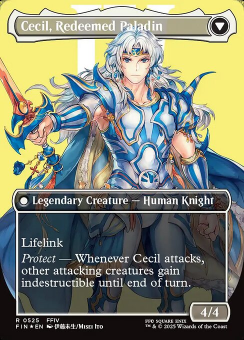 Cecil, Dark Knight // Cecil, Redeemed Paladin — art by Misei Ito