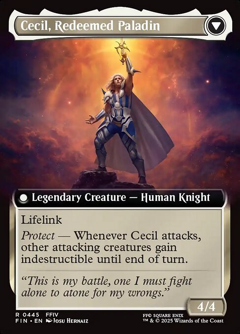 Cecil, Dark Knight // Cecil, Redeemed Paladin — art by Josu Hernaiz