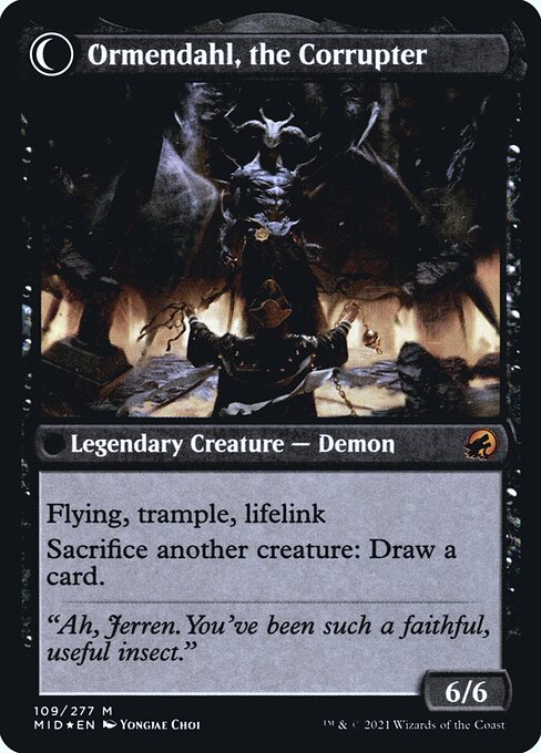 Jerren, Corrupted Bishop // Ormendahl, the Corrupter — art by Yongjae Choi