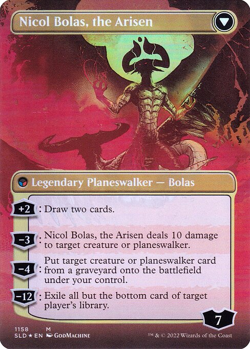 Nicol Bolas, the Ravager // Nicol Bolas, the Arisen — art by GodMachine