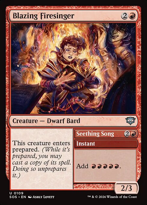 Blazing Firesinger // Seething Song — art by Ashly Lovett