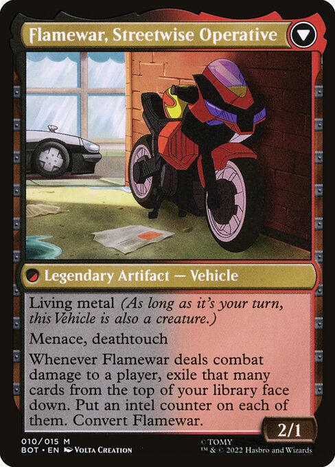 Flamewar, Brash Veteran // Flamewar, Streetwise Operative — art by Volta Creation
