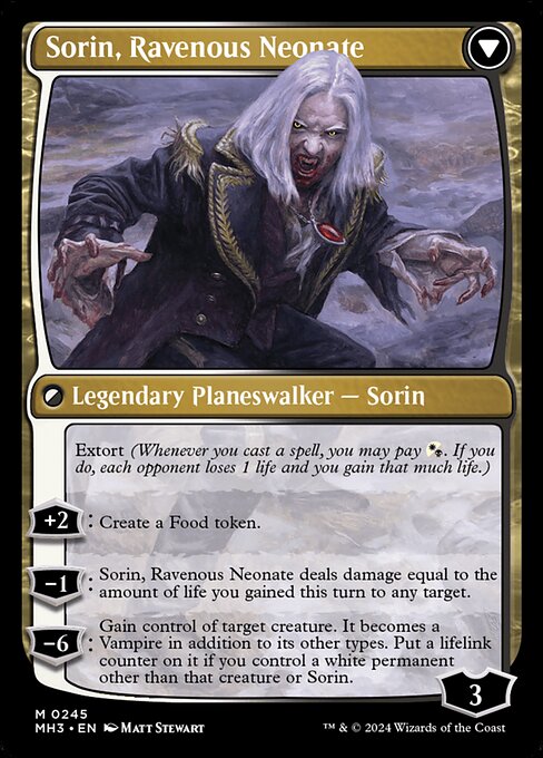 Sorin of House Markov // Sorin, Ravenous Neonate — art by Matt Stewart