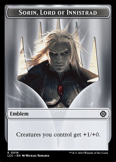 Sorin, Lord of Innistrad Emblem — art by Michael Komarck