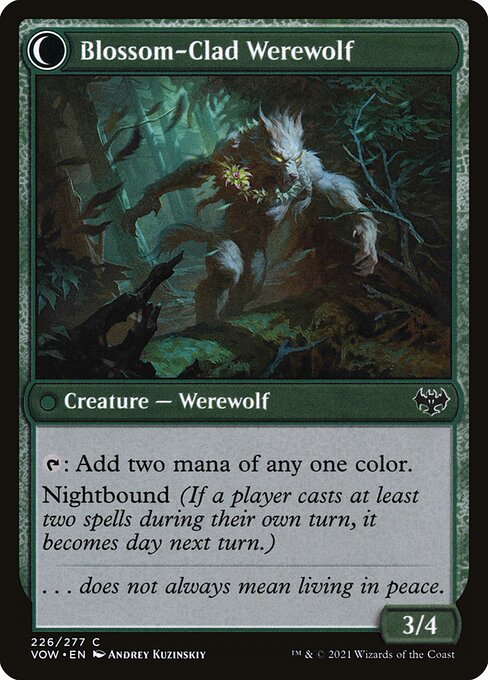 Weaver of Blossoms // Blossom-Clad Werewolf — art by Andrey Kuzinskiy