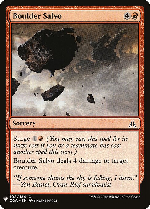 Boulder Salvo — art by Vincent Proce