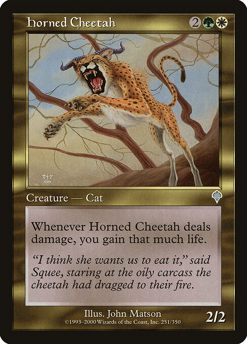Horned Cheetah — art by John Matson