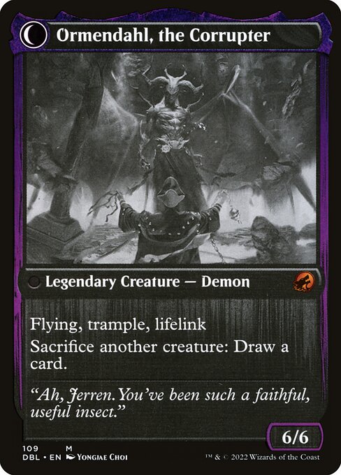 Jerren, Corrupted Bishop // Ormendahl, the Corrupter — art by Yongjae Choi