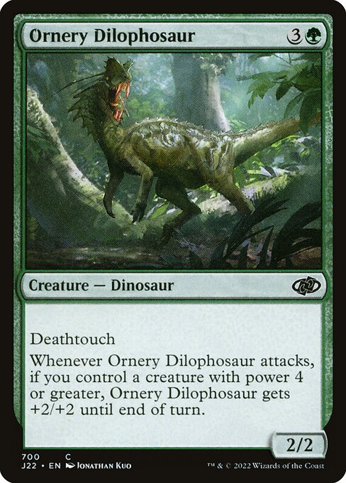 Ornery Dilophosaur — art by Jonathan Kuo