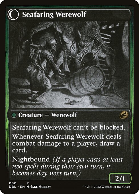 Suspicious Stowaway // Seafaring Werewolf — art by Jake Murray