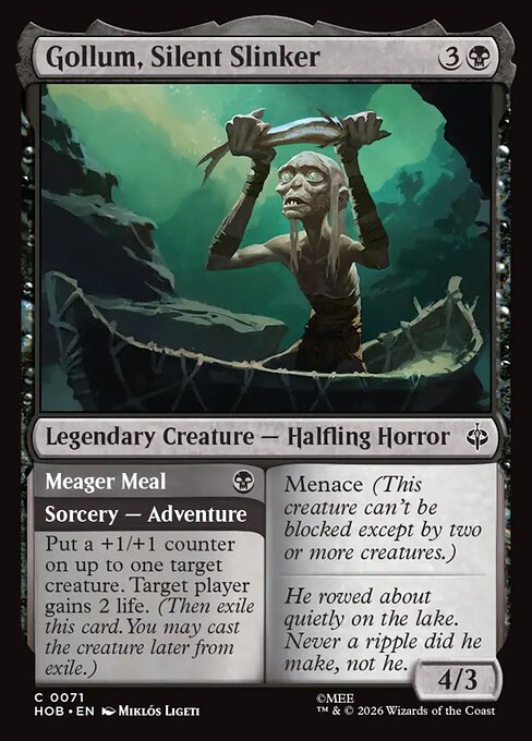 Gollum, Silent Slinker // Meager Meal — art by Miklós Ligeti
