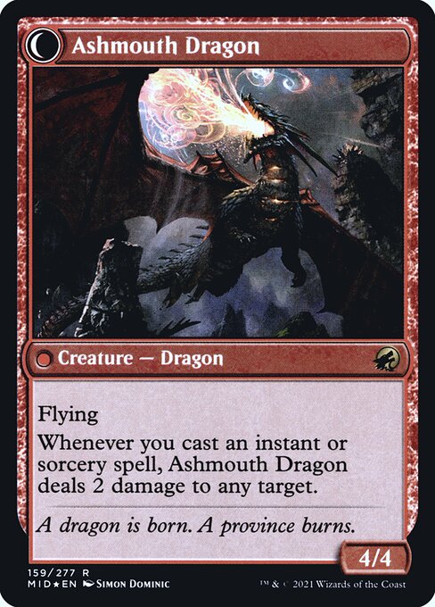Smoldering Egg // Ashmouth Dragon — art by Simon Dominic