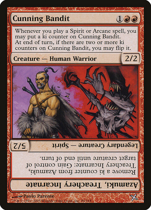 Cunning Bandit // Azamuki, Treachery Incarnate — art by Paolo Parente