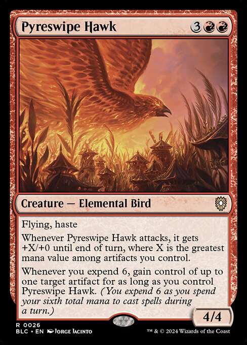 Pyreswipe Hawk — art by Jorge Jacinto