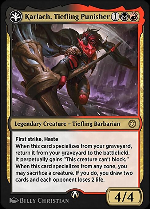 Karlach, Tiefling Punisher — art by Billy Christian