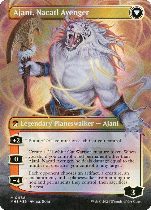 Ajani, Nacatl Pariah // Ajani, Nacatl Avenger — art by Ilse Gort