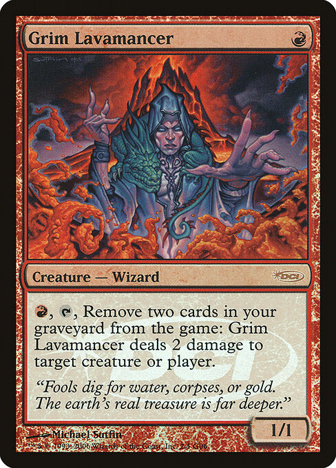 Grim Lavamancer — art by Michael Sutfin