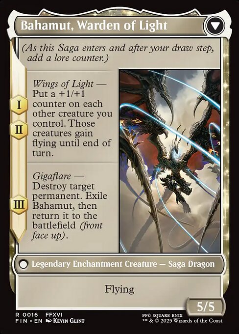 Dion, Bahamut's Dominant // Bahamut, Warden of Light — art by Kevin Glint