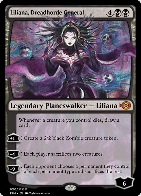 Liliana, Dreadhorde General — art by Yoshitaka Amano