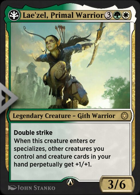 Lae'zel, Primal Warrior — art by John Stanko