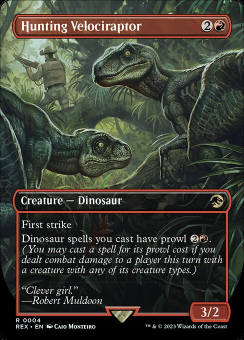 Hunting Velociraptor — art by Caio Monteiro