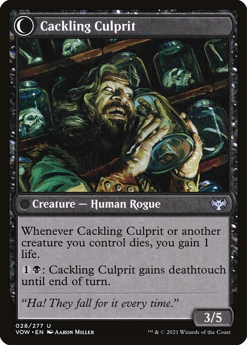 Panicked Bystander // Cackling Culprit — art by Aaron Miller