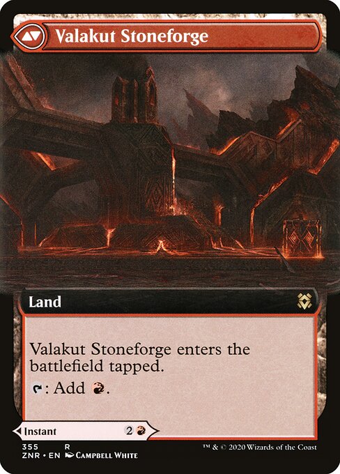 Valakut Awakening // Valakut Stoneforge — art by Campbell White