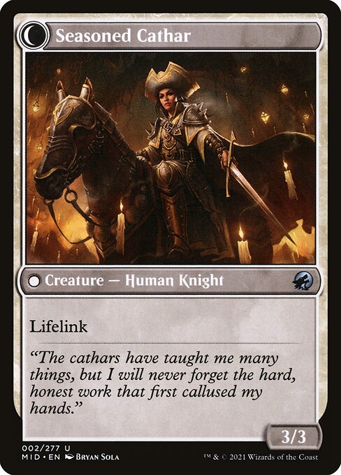 Ambitious Farmhand // Seasoned Cathar — art by Bryan Sola