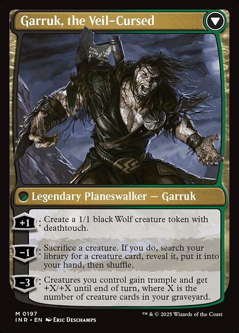 Garruk Relentless // Garruk, the Veil-Cursed — art by Eric Deschamps