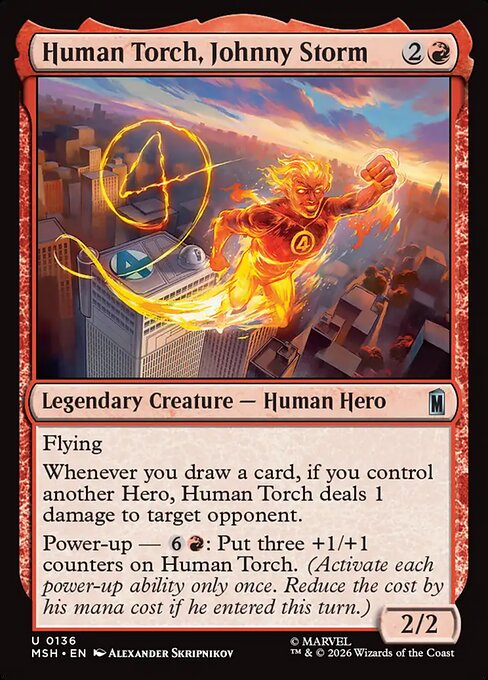 Human Torch, Johnny Storm — art by Alexander Skripnikov