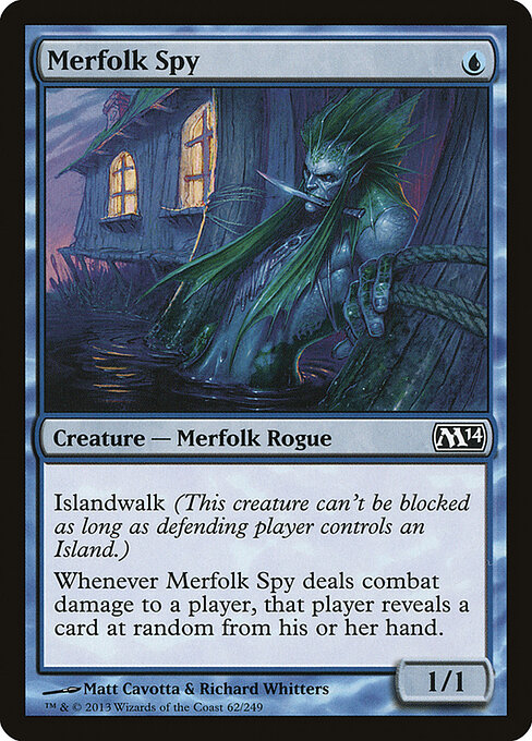 Merfolk Spy — art by Matt Cavotta & Richard Whitters