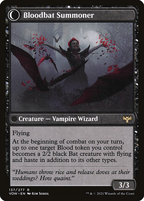 Voldaren Bloodcaster // Bloodbat Summoner — art by Kim Sokol