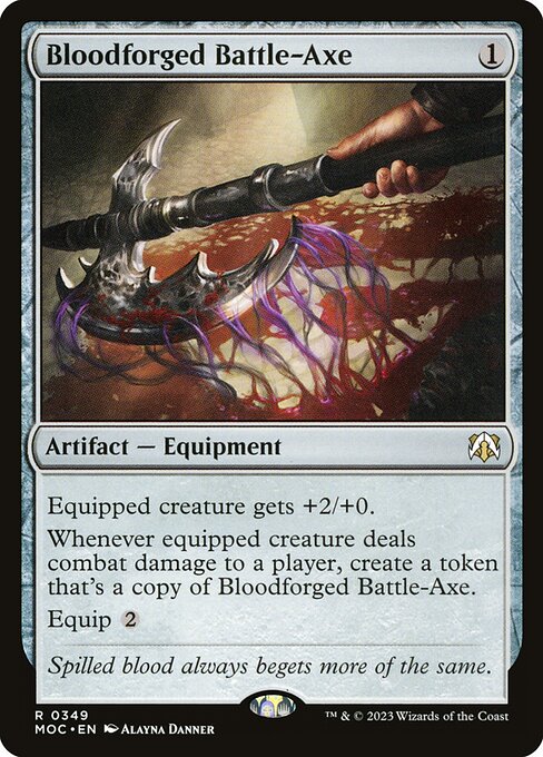 Bloodforged Battle-Axe — art by Alayna Danner