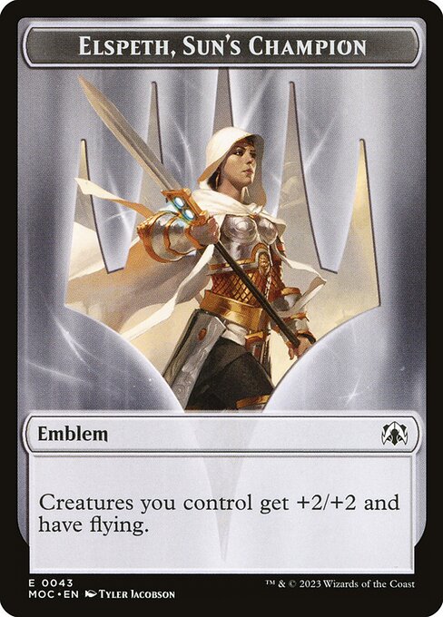 Elspeth, Sun's Champion Emblem — art by Tyler Jacobson