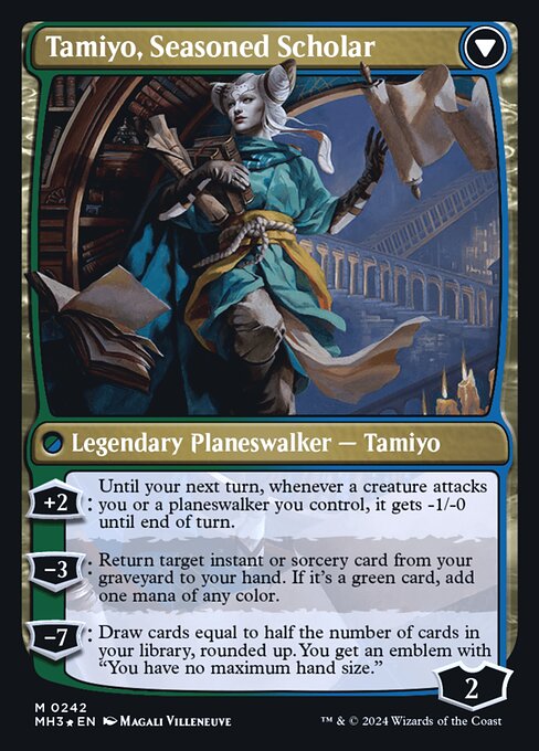 Tamiyo, Inquisitive Student // Tamiyo, Seasoned Scholar — art by Magali Villeneuve