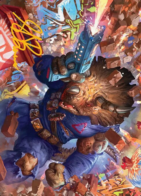Zog, Triceraton Castaway // Zog, Triceraton Castaway — art by Simon Dominic