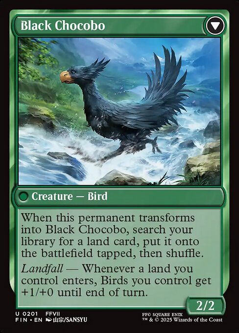 Sidequest: Raise a Chocobo // Black Chocobo — art by Sansyu