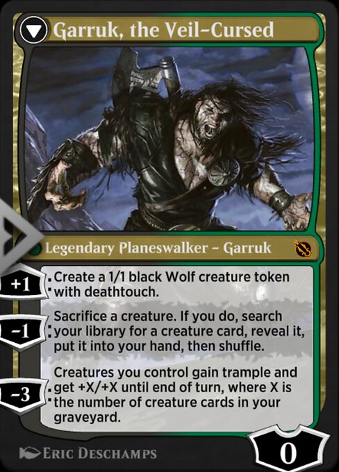 Garruk Relentless // Garruk, the Veil-Cursed — art by Eric Deschamps