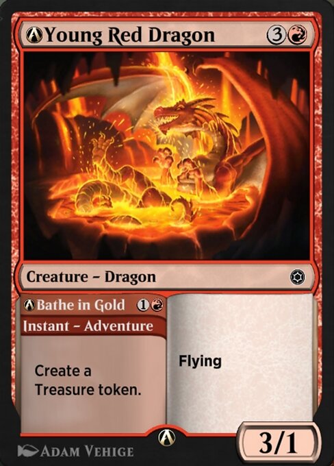 A-Young Red Dragon // A-Bathe in Gold — art by Adam Vehige