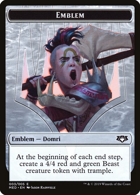 Domri, Chaos Bringer Emblem — art by Jason Rainville