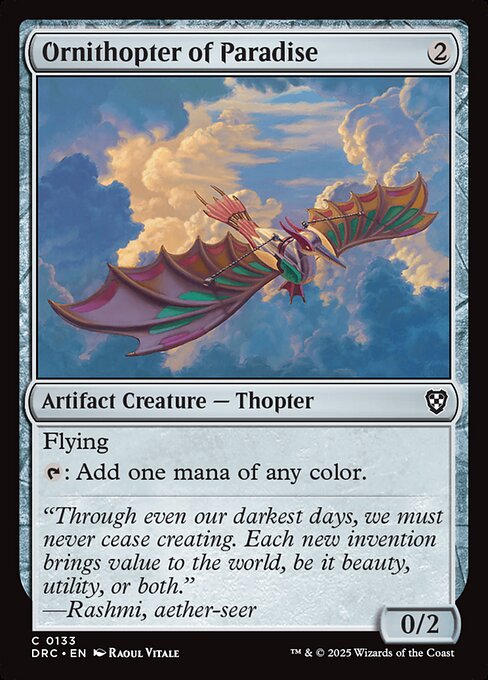 Ornithopter of Paradise — art by Raoul Vitale