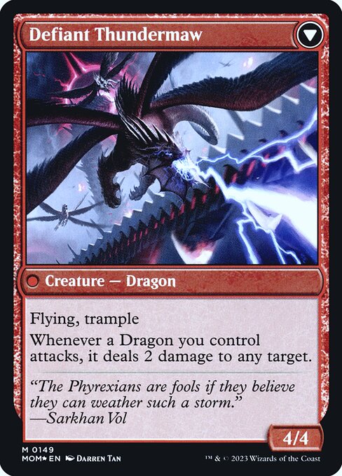 Invasion of Tarkir // Defiant Thundermaw — art by Darren Tan
